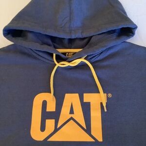 CAT(Caterpillar)NWOT Large NAVY/Gold Print Pullover Pouch & Drawstring H…